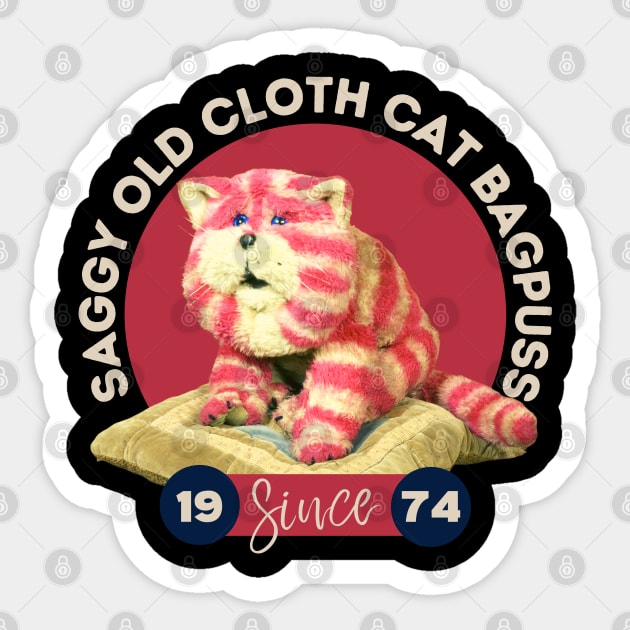 Saggy old cloth cat Bagpuss Sticker by Teessential